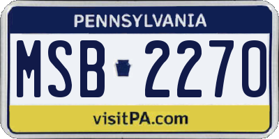 PA license plate MSB2270