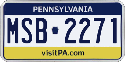 PA license plate MSB2271