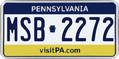 PA license plate MSB2272