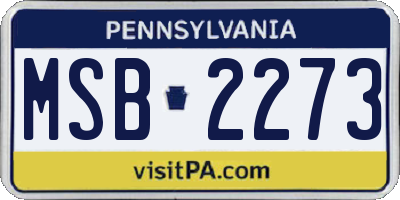 PA license plate MSB2273