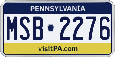 PA license plate MSB2276