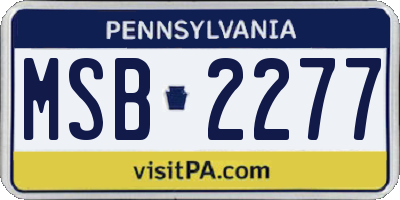 PA license plate MSB2277