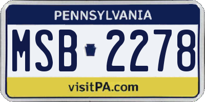 PA license plate MSB2278