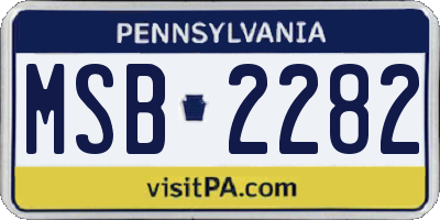 PA license plate MSB2282