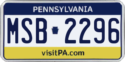 PA license plate MSB2296