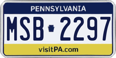 PA license plate MSB2297