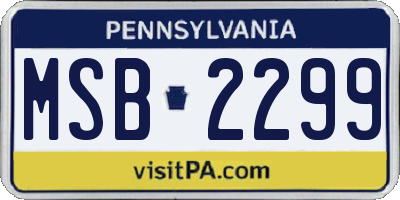 PA license plate MSB2299