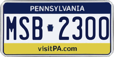 PA license plate MSB2300