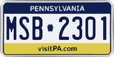 PA license plate MSB2301