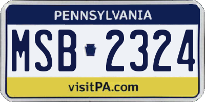 PA license plate MSB2324