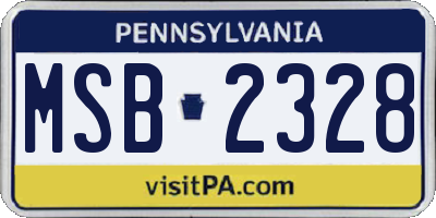 PA license plate MSB2328