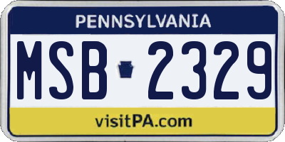 PA license plate MSB2329
