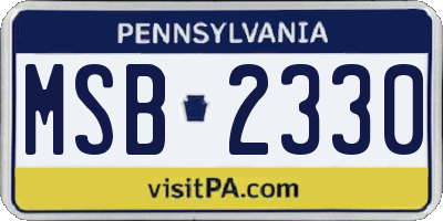PA license plate MSB2330