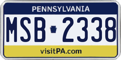 PA license plate MSB2338