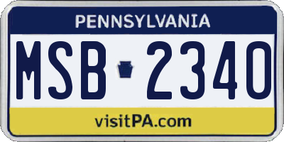 PA license plate MSB2340