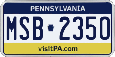 PA license plate MSB2350