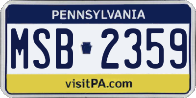 PA license plate MSB2359