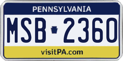 PA license plate MSB2360