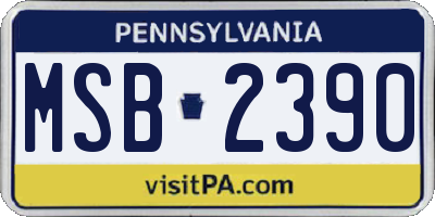 PA license plate MSB2390