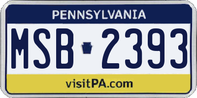 PA license plate MSB2393