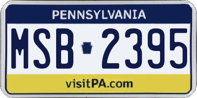 PA license plate MSB2395
