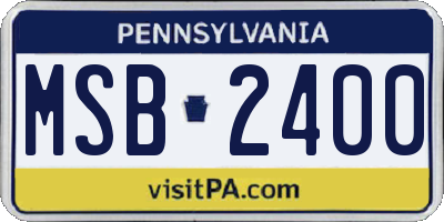 PA license plate MSB2400