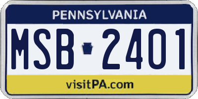 PA license plate MSB2401