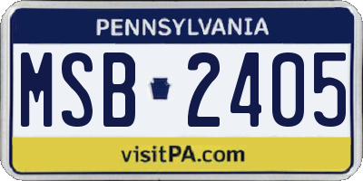 PA license plate MSB2405