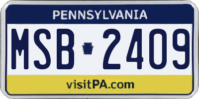 PA license plate MSB2409