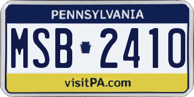 PA license plate MSB2410