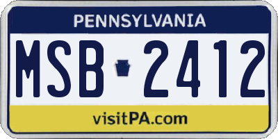 PA license plate MSB2412