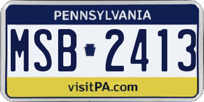 PA license plate MSB2413