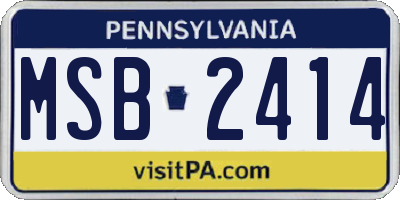 PA license plate MSB2414