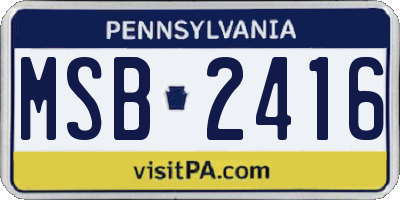 PA license plate MSB2416