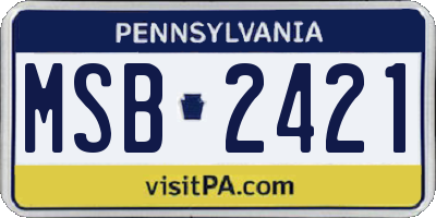 PA license plate MSB2421