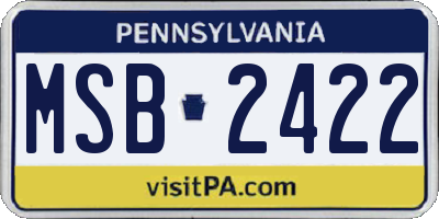 PA license plate MSB2422
