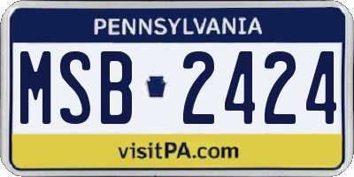 PA license plate MSB2424