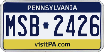 PA license plate MSB2426
