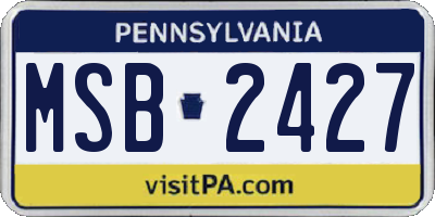 PA license plate MSB2427
