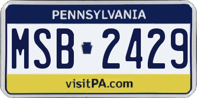 PA license plate MSB2429
