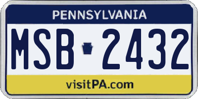 PA license plate MSB2432