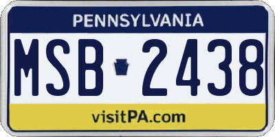 PA license plate MSB2438