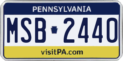 PA license plate MSB2440