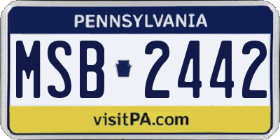 PA license plate MSB2442