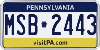 PA license plate MSB2443