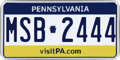 PA license plate MSB2444