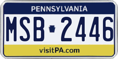 PA license plate MSB2446