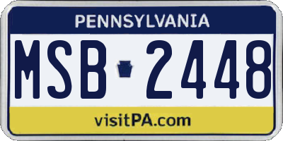 PA license plate MSB2448