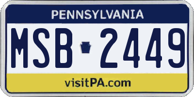 PA license plate MSB2449