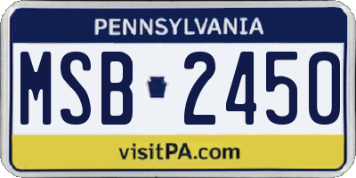 PA license plate MSB2450
